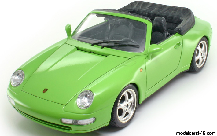 1994 - Porsche 911 Carrera Cabriolet (993) Bburago 1/18 (Blue) Передняя левая сторона