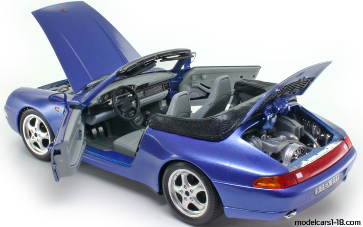 1994 - Porsche 911 Carrera Cabriolet (993) Bburago 1/18 (Синий) Открывающиеся части