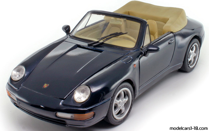 1994 - Porsche 911 Carrera Cabriolet (993) Maisto 1/18 (Синий) Передняя левая сторона