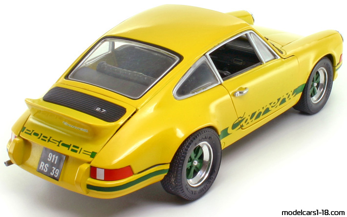 1973 - Porsche 911 Carrera RS 2.7 Jouef Evolution 1/18 (Жёлтый / Зелёный) Задняя правая сторона