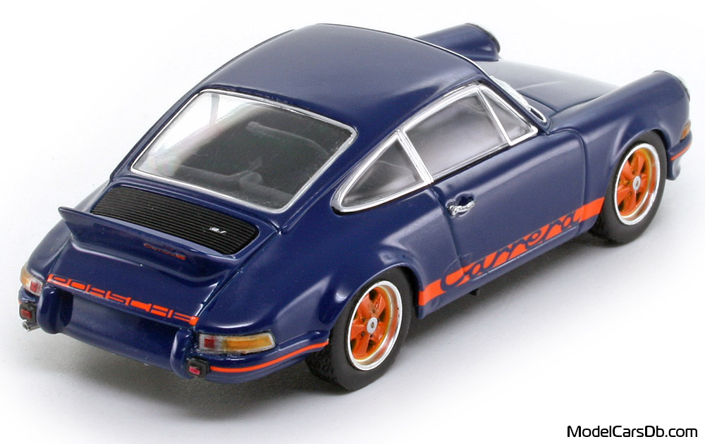 1973 - Porsche 911 Carrera RS 2.7 Spark 1/43 (Синий / Оранжевый) Задняя правая сторона