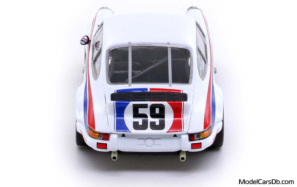 1973 - Porsche 911 Carrera RSR 2.8 Minichamps 1/43 (Белый / Синий) Сзади