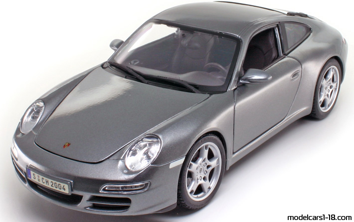 2004 - Porsche 911 Carrera S (997) Maisto 1/18 (Серый ) Передняя левая сторона