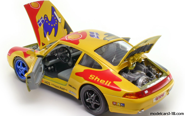 1994 - Porsche 911 Cup 3.8 (993) Bburago 1/18 (Жёлтый / Kрасный) Открывающиеся части