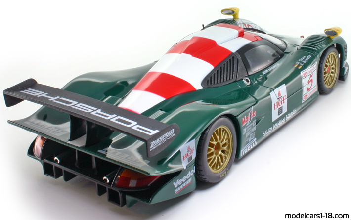 1998 - Porsche 911 GT1 Maisto 1/18 (Зелёный / Kрасный) Задняя правая сторона