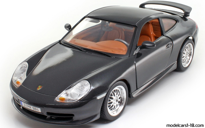 1997 - Porsche 911 GT3 (996) Bburago 1/18 (Чёрный) Передняя левая сторона