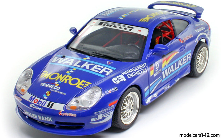 1997 - Porsche 911 GT3 Cup (996) Bburago 1/18 (Brown / Жёлтый) Передняя левая сторона