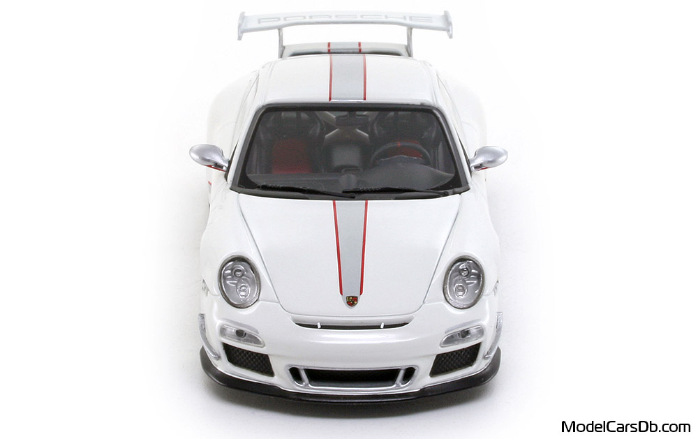 2011 - Porsche 911 GT3 RS 4.0 (997) Minichamps 1/43 (Белый / Серебристый) Спереди