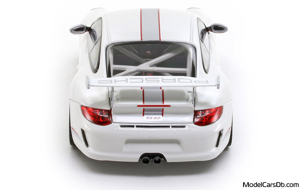 2011 - Porsche 911 GT3 RS 4.0 (997) Minichamps 1/43 (Белый / Серебристый) Сзади