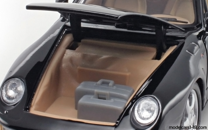 1995 - Porsche 911 Turbo (993) Anson 1/18 (Чёрный) Багажник / Поднимающиеся фары