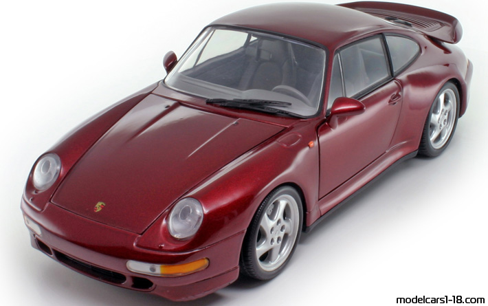 1995 - Porsche 911 Turbo (993) UT 1/18 (Kрасный) Передняя левая сторона