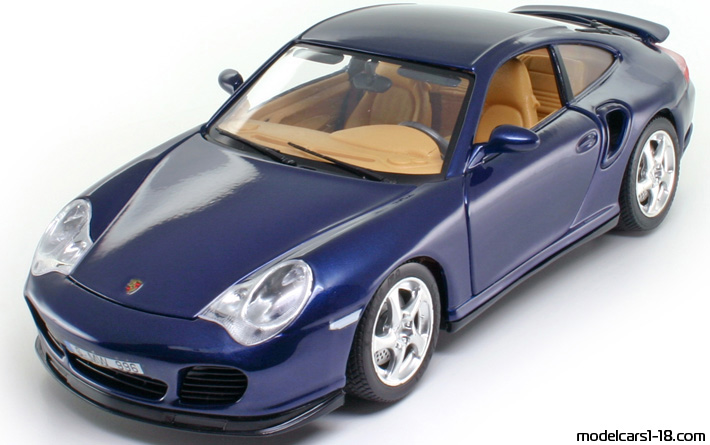 2000 - Porsche 911 Turbo (996) Bburago 1/18 (Black) Передняя левая сторона