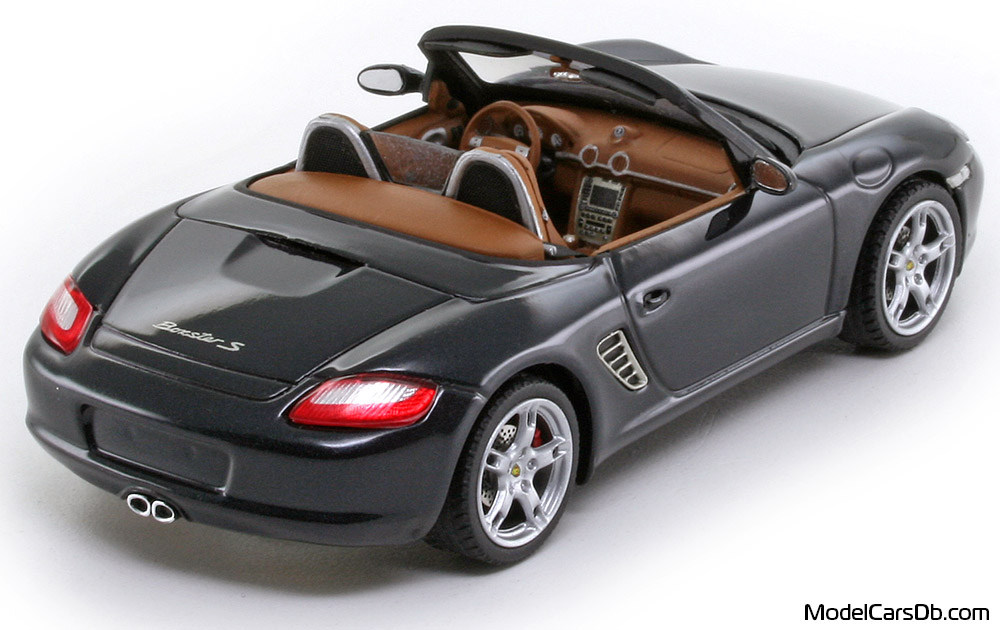 2005 - Porsche Boxster S (987) Schuco 1/43 (Синий) Задняя правая сторона