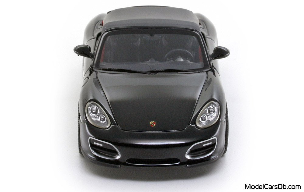 2010 - Porsche Boxster Spyder (987) Minichamps 1/43 (Чёрный / Серый ) Спереди