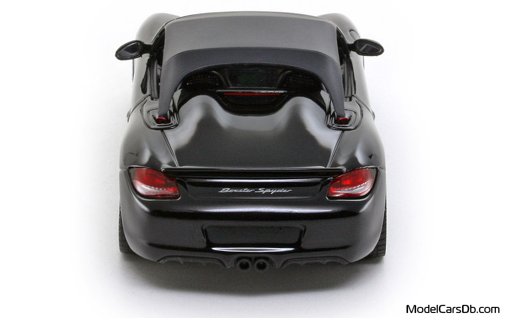 2010 - Porsche Boxster Spyder (987) Minichamps 1/43 (Чёрный / Серый ) Сзади