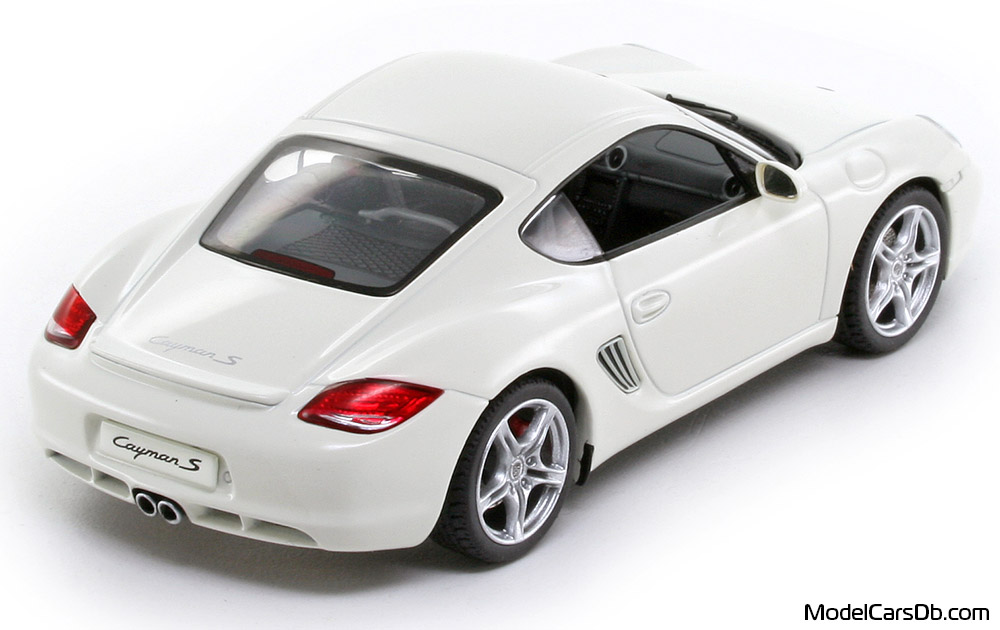 2009 - Porsche Cayman S (987) Schuco 1/43 (Белый) Задняя правая сторона