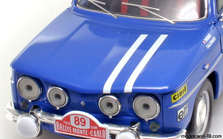 1969 - Renault 8 Gordini Solido 1/18 (Синий / Белый) Багажник / Поднимающиеся фары