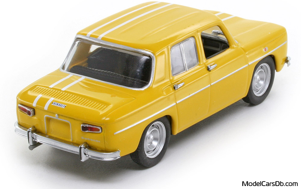 1966 - Renault 8 Gordini Minichamps 1/43 (Жёлтый / Белый) Задняя правая сторона