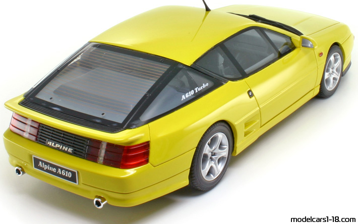 1992 - Renault Alpine A610 Otto Models 1/18 (Жёлтый) Задняя правая сторона