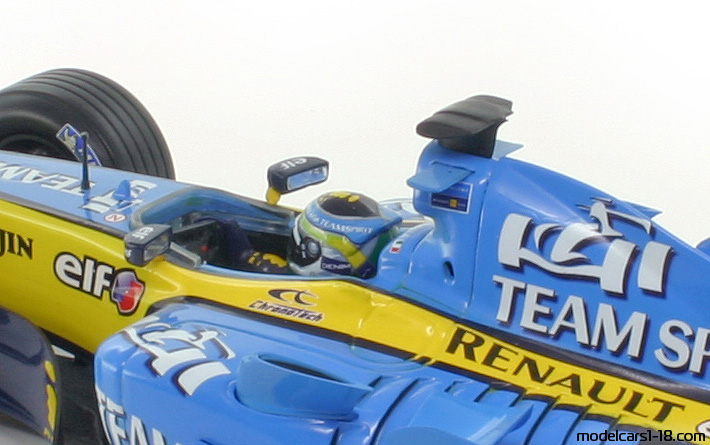 2005 - Renault R25 Hot Wheels 1/18 (Синий / Жёлтый) Интерьер панель приборов