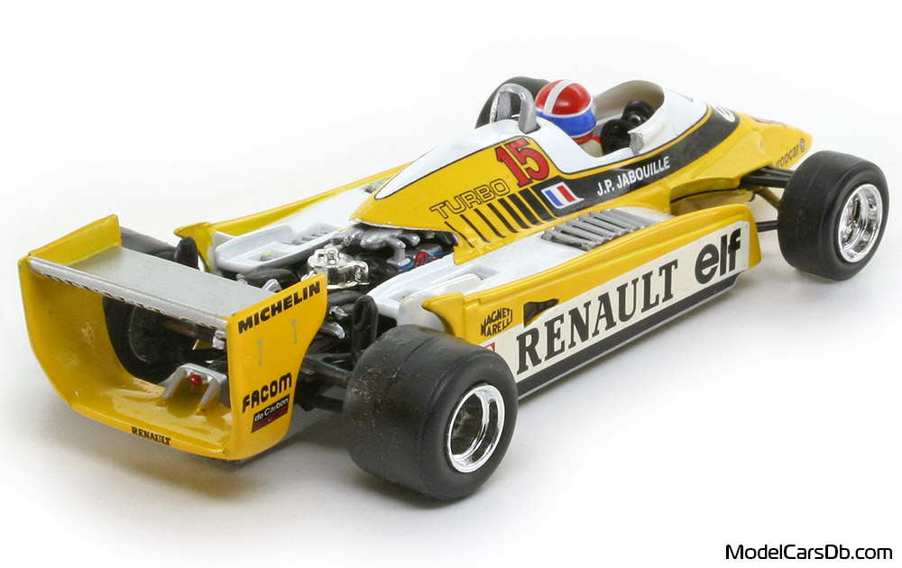 1980 - Renault RE23 Quartzo 1/43 (Жёлтый / Белый) Задняя правая сторона