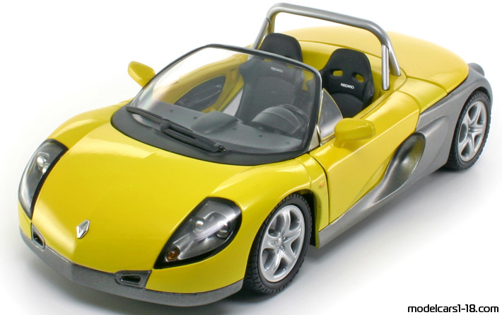 1996 - Renault Sport Spider Anson 1/18 (Жёлтый / Серый ) Передняя левая сторона