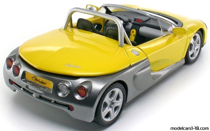 1996 - Renault Sport Spider Anson 1/18 (Жёлтый / Серый ) Задняя правая сторона