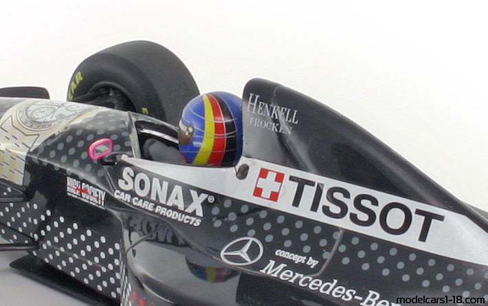 1994 - Sauber Mercedes C13 Minichamps 1/18 (Чёрный / Белый) Интерьер панель приборов