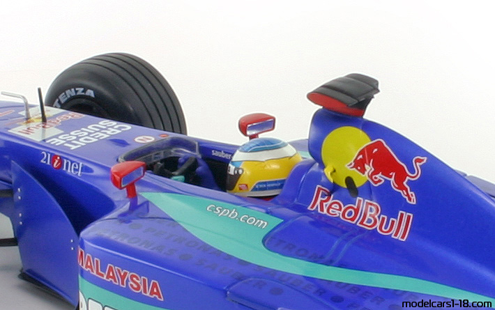 2002 - Sauber Petronas C21 Minichamps 1/18 (Синий / Зелёный) Интерьер панель приборов