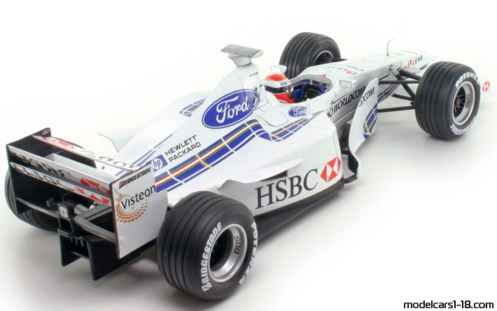 1999 - Stewart Ford SF3 Minichamps 1/18 (Белый) Задняя правая сторона