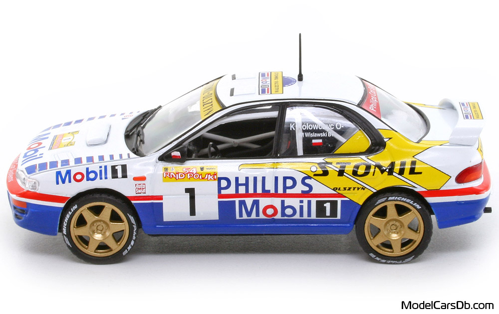 1997 - Subaru Impreza WRC DeAgostini 1/43 (Белый / Синий) Сторона
