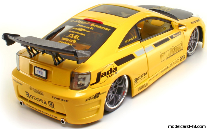 1999 - Toyota Celica (T230) Jada Toys 1/18 (Жёлтый / Чёрный) Задняя правая сторона