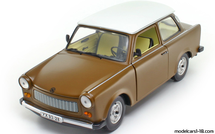 1963 - Trabant 601 (P60) De Luxe Sun Star 1/18 (Коричневый / Белый) Передняя левая сторона