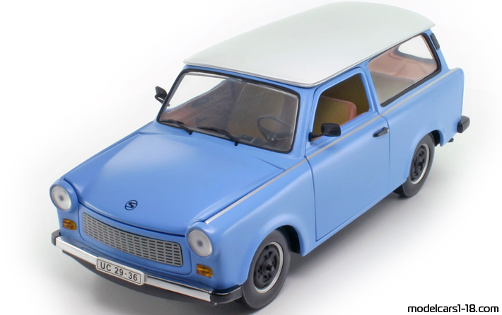 1963 - Trabant 601 (P60) Universal Sun Star 1/18 (Синий / Белый) Передняя левая сторона