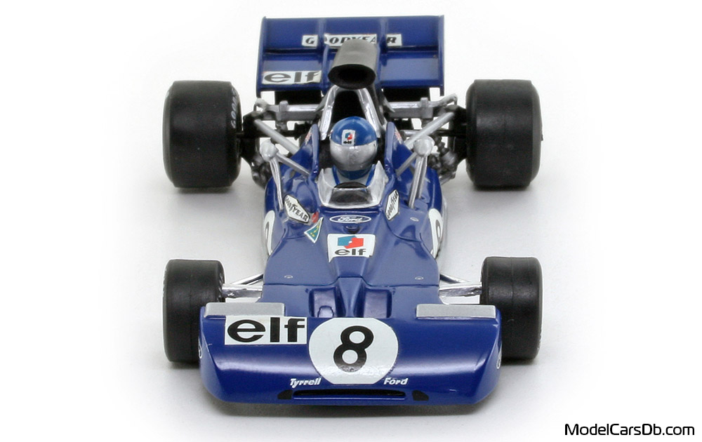1972 - Tyrrell Cosworth 003 Quartzo 1/43 (Blue / Белый) Спереди