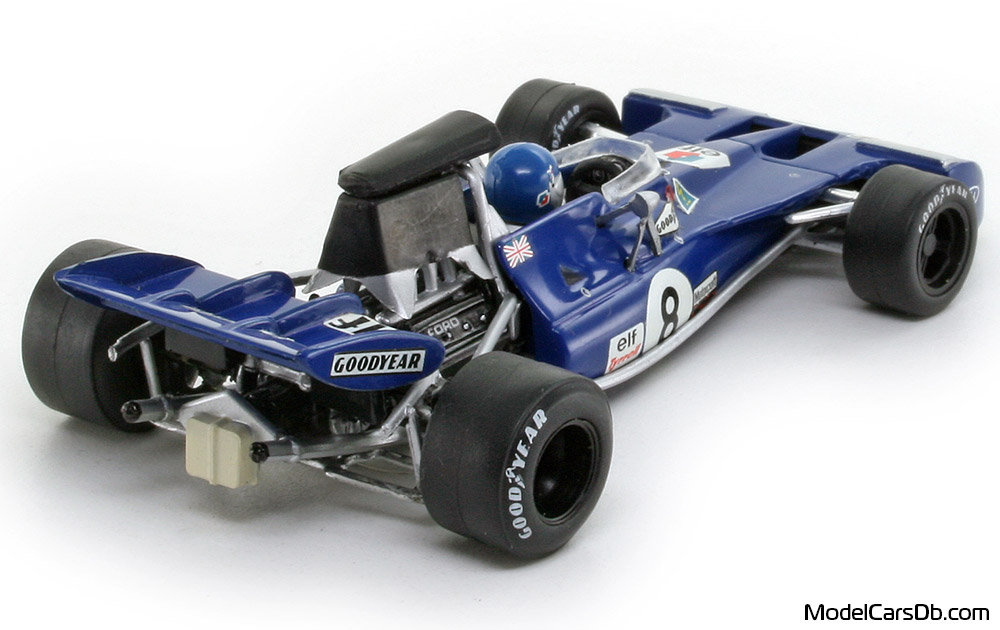 1972 - Tyrrell Cosworth 003 Quartzo 1/43 (Blue / Белый) Задняя правая сторона