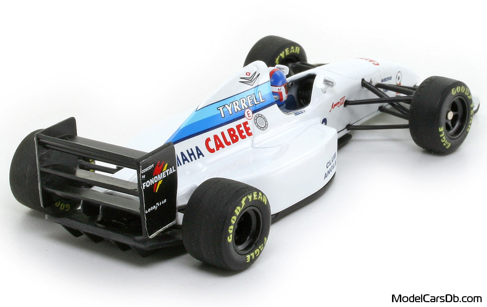 1994 - Tyrrell Yamaha 022 Minichamps 1/43 (Белый / Синий) Задняя правая сторона