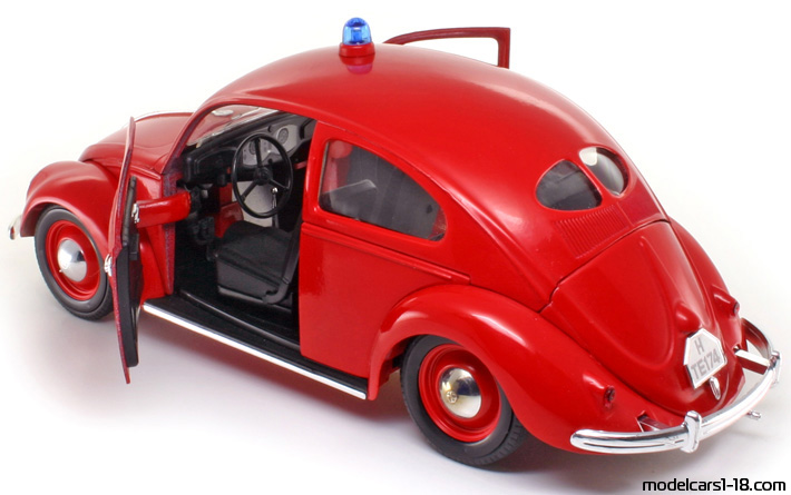 1949 - Volkswagen Beetle (Kaefer) Fire Dept / Police Solido 1/17 (Kрасный) Открывающиеся части