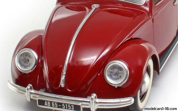 1958 - Volkswagen Beetle (Kaefer) Solido 1/17 (Kрасный) Багажник / Поднимающиеся фары