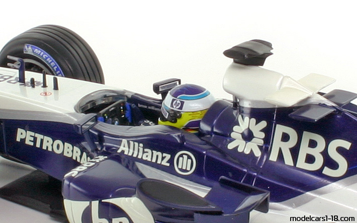 2005 - Williams BMW FW27 Hot Wheels 1/18 (Белый / Синий) Интерьер панель приборов