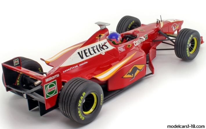 1998 - Williams Mecachrome FW20 Minichamps 1/18 (Kрасный / Оранжевый) Задняя правая сторона