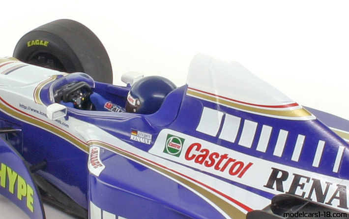 1997 - Williams Renault FW19 Minichamps 1/18 (Синий / Белый) Интерьер панель приборов