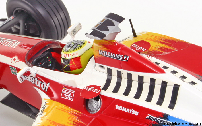 1999 - Williams Supertec FW21 Hot Wheels 1/18 (Kрасный / Белый) Интерьер панель приборов